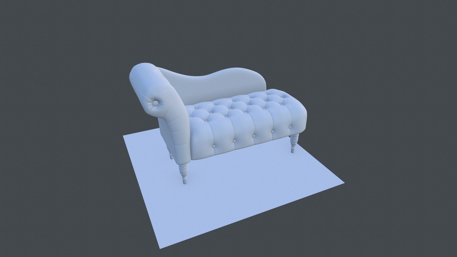 Sofa Set chair Low-poly 3D model_29