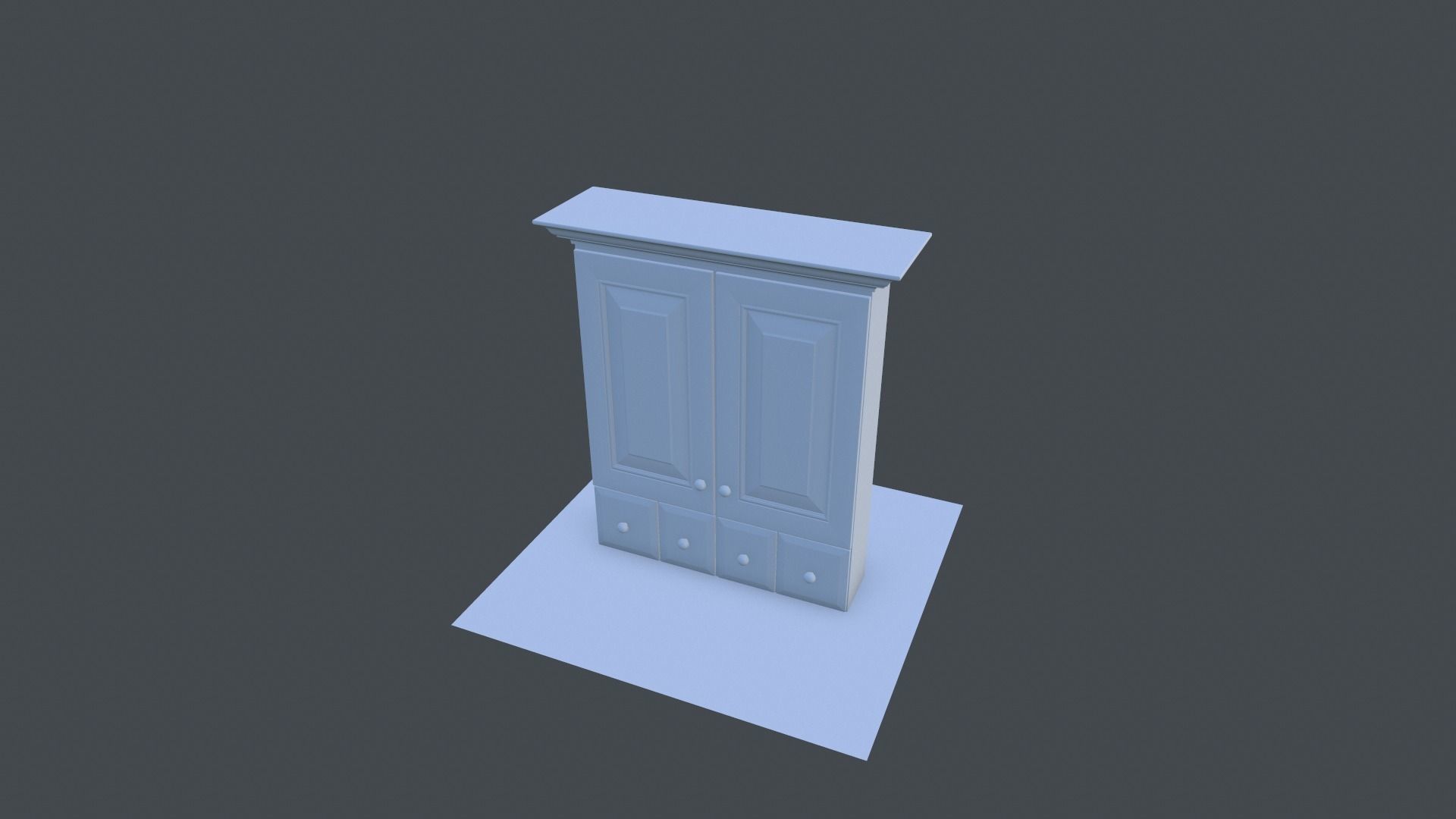 Cabinet wardrobe Low-poly 3D model_25