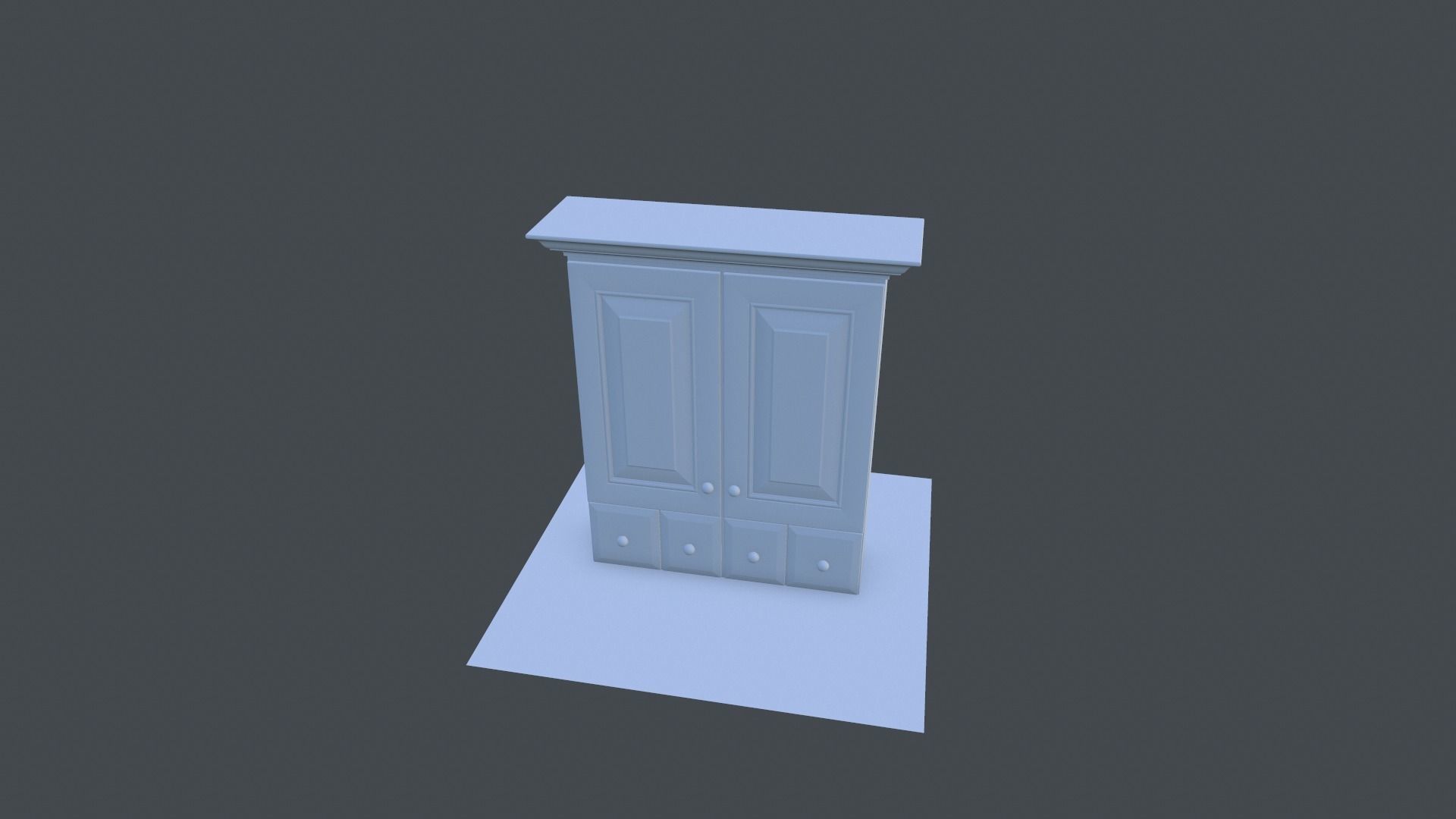 Cabinet wardrobe Low-poly 3D model_23