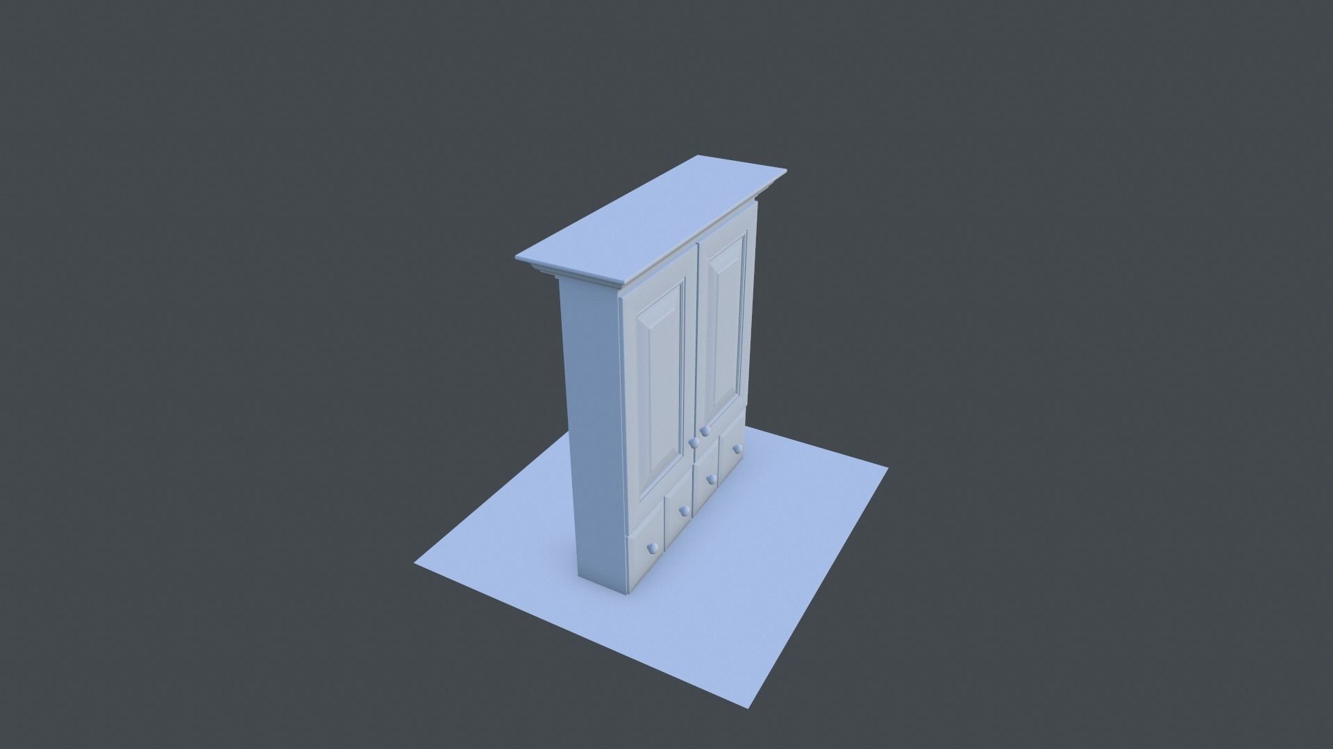 Cabinet wardrobe Low-poly 3D model_17