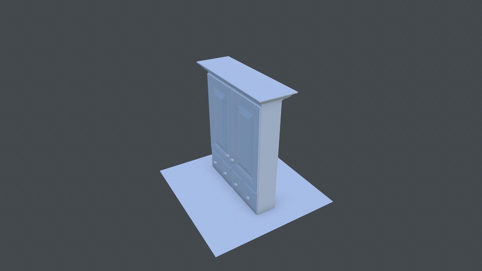 Cabinet wardrobe Low-poly 3D model_5