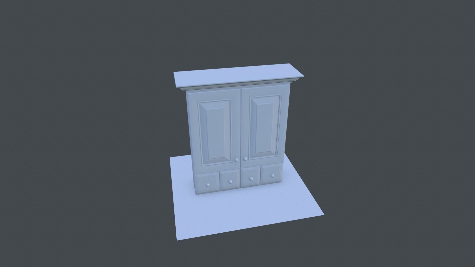 Cabinet wardrobe Low-poly 3D model_22