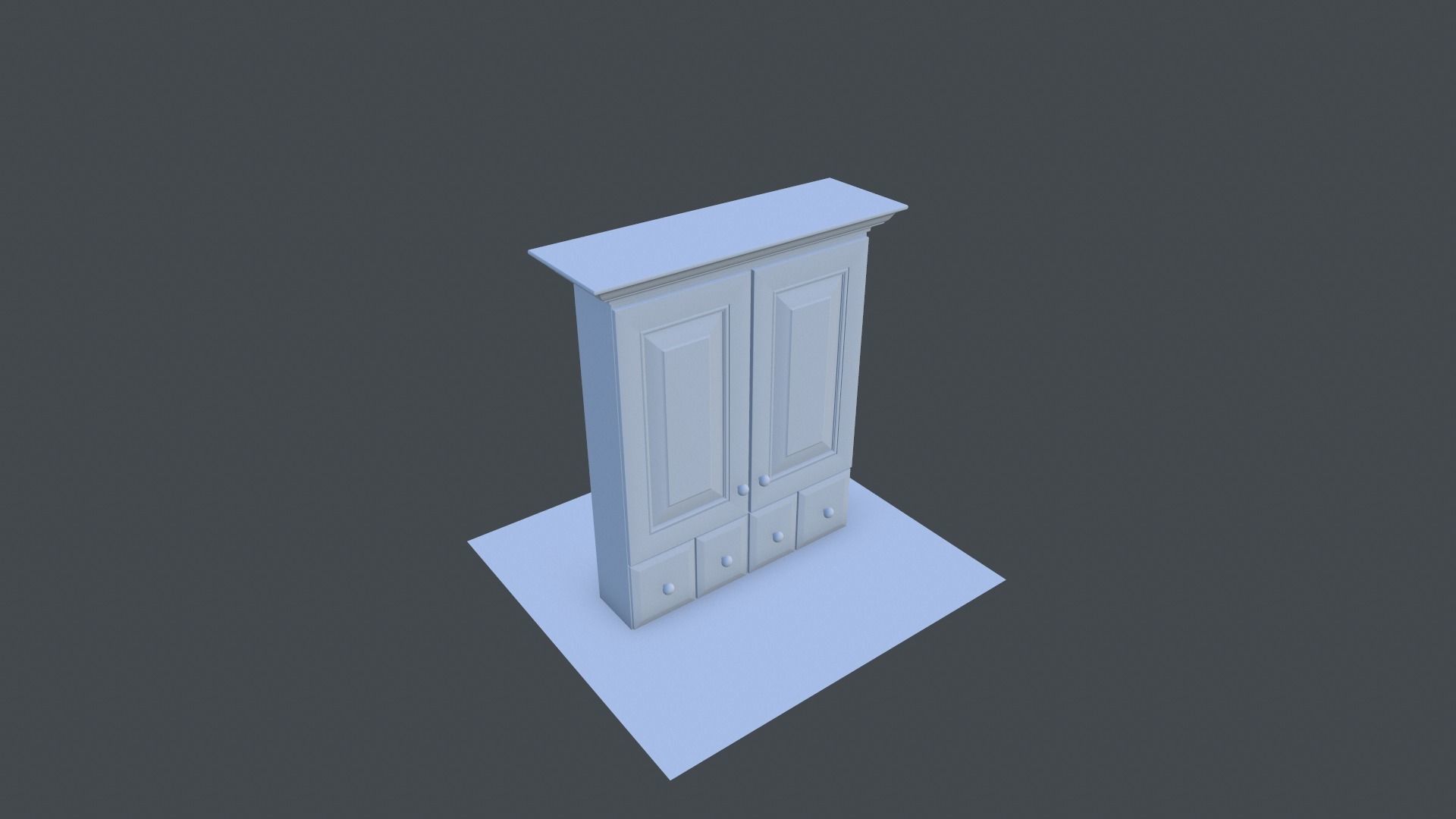 Cabinet wardrobe Low-poly 3D model_20