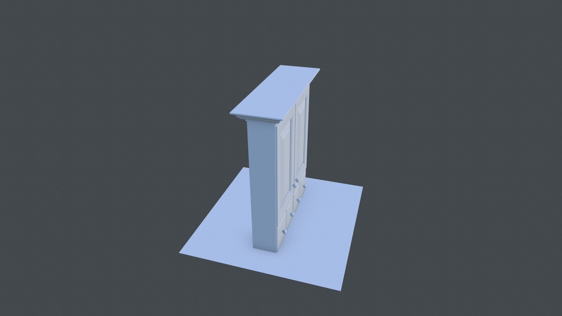 Cabinet wardrobe Low-poly 3D model_24