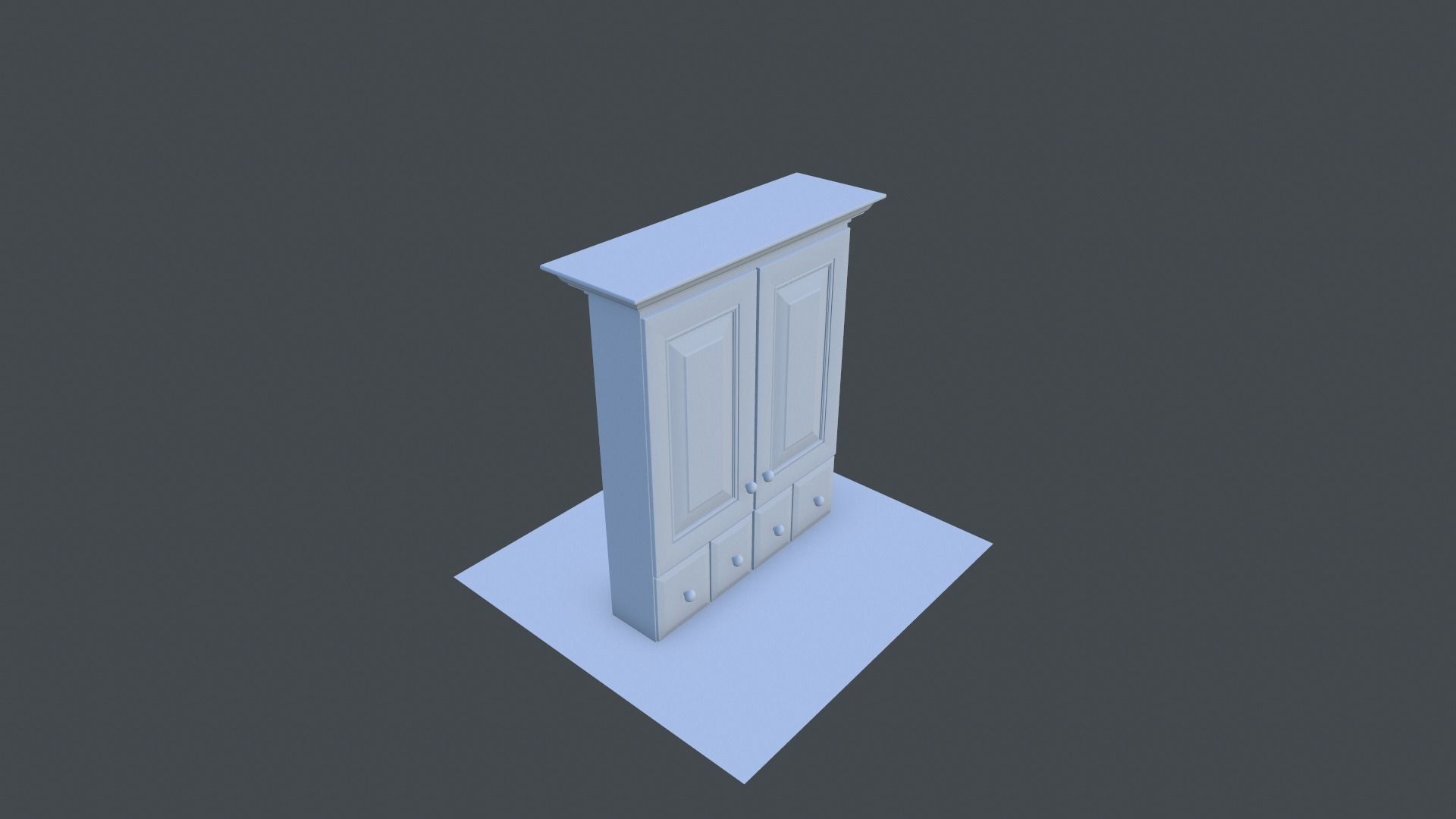 Cabinet wardrobe Low-poly 3D model_18