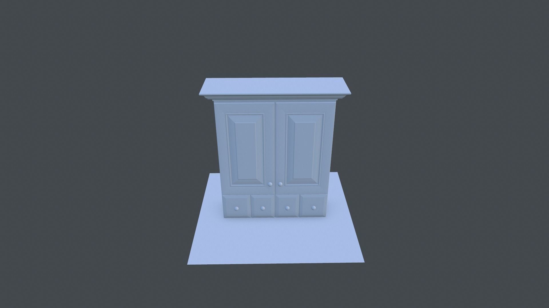 Cabinet wardrobe Low-poly 3D model_27