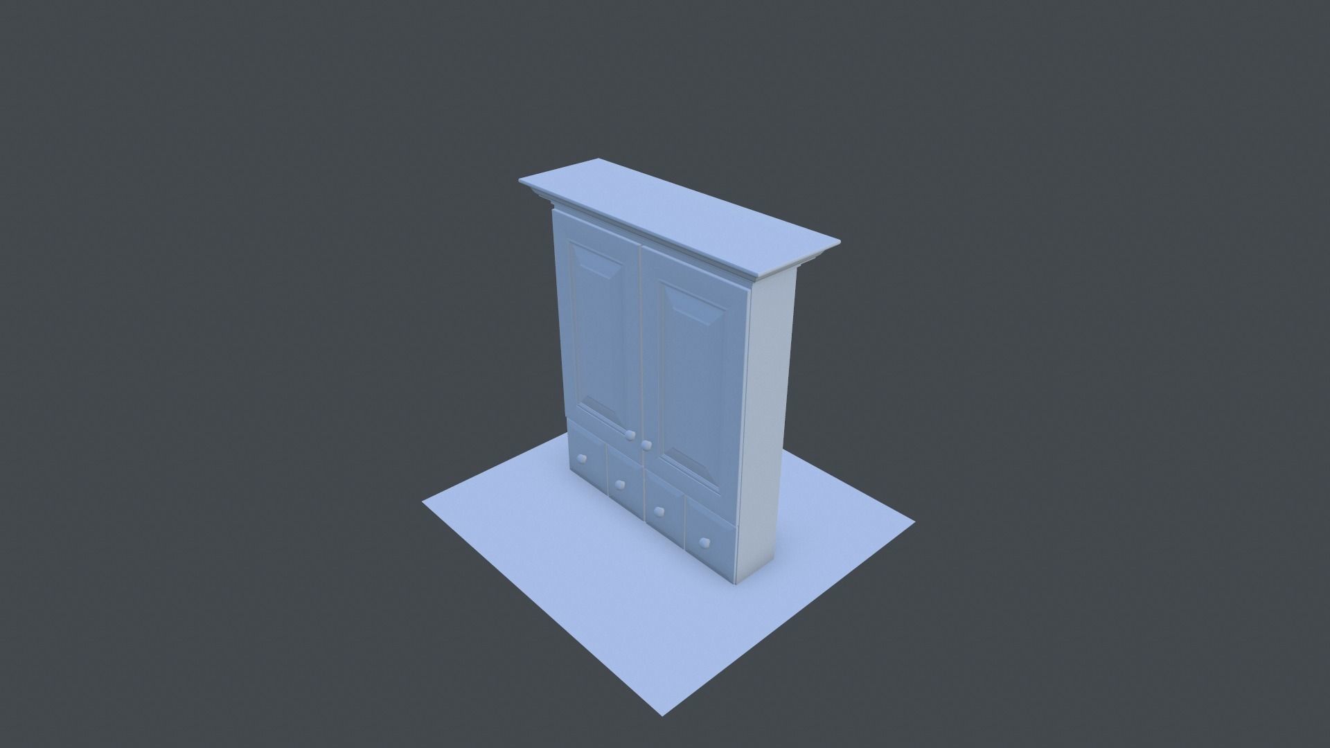 Cabinet wardrobe Low-poly 3D model_1