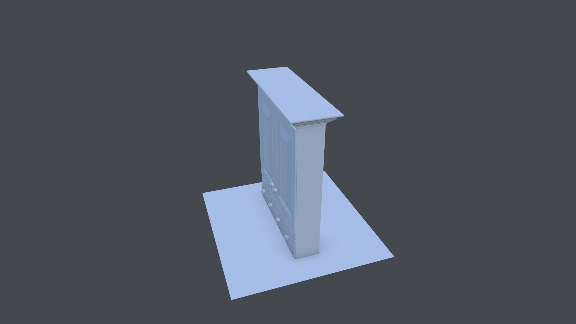 Cabinet wardrobe Low-poly 3D model_2