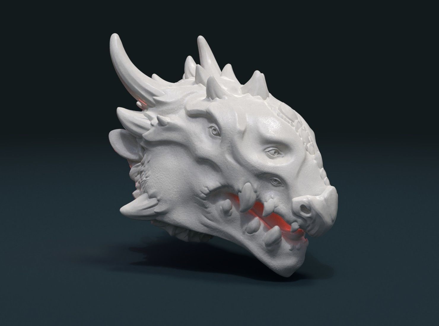 Demon Dragon Head 3D print model_1