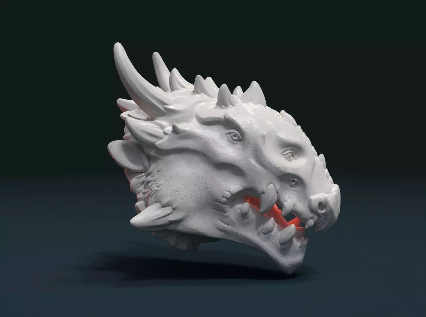Demon Dragon Head 3D print model_0