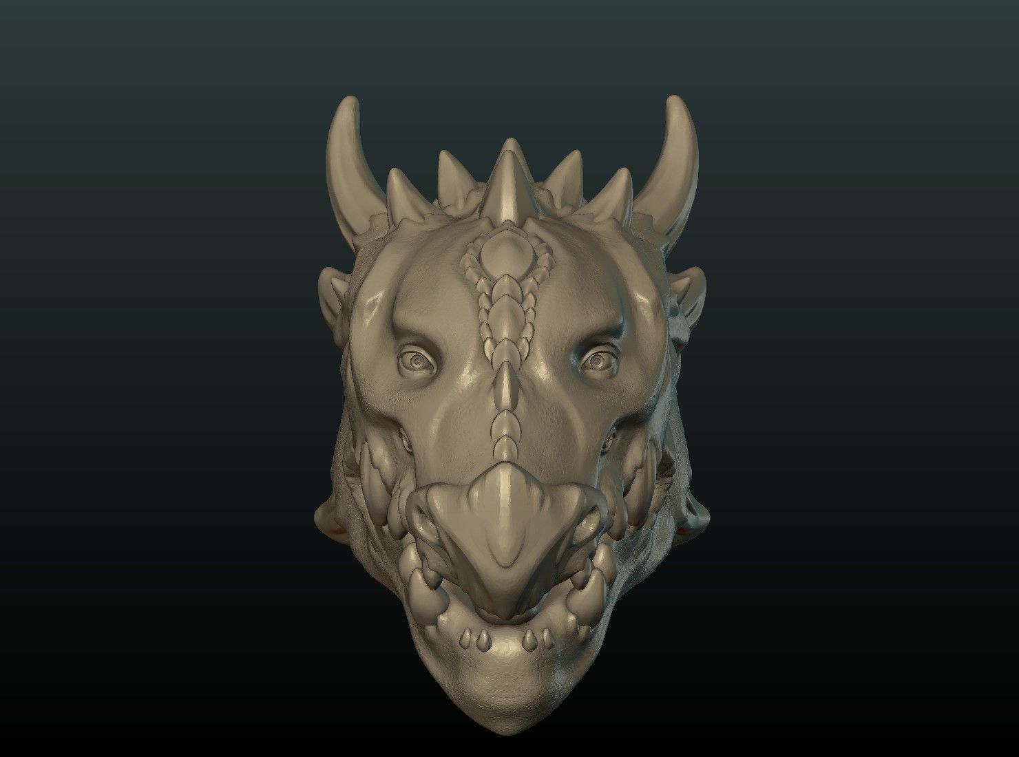 Demon Dragon Head 3D print model_5