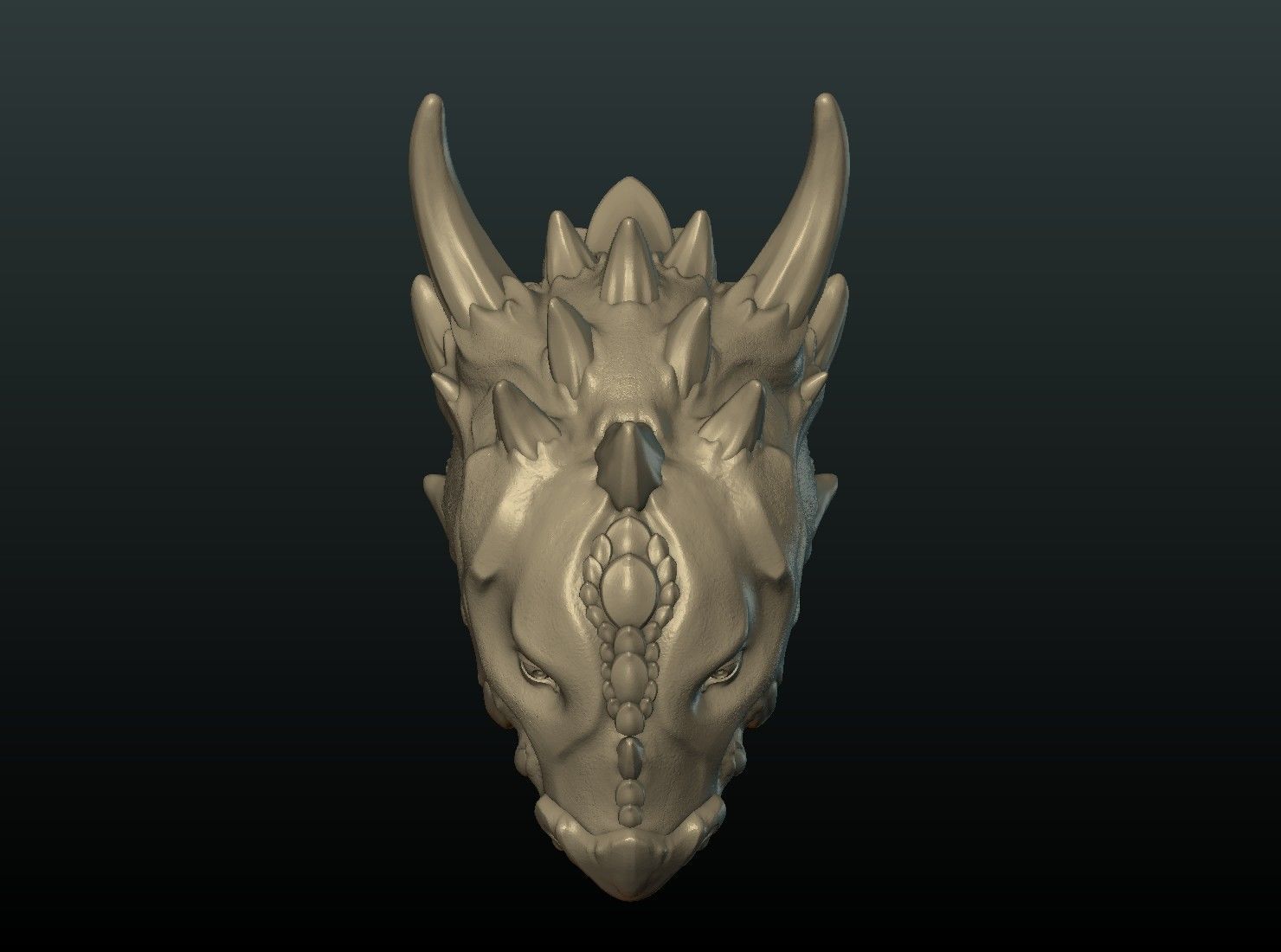 Demon Dragon Head 3D print model_3