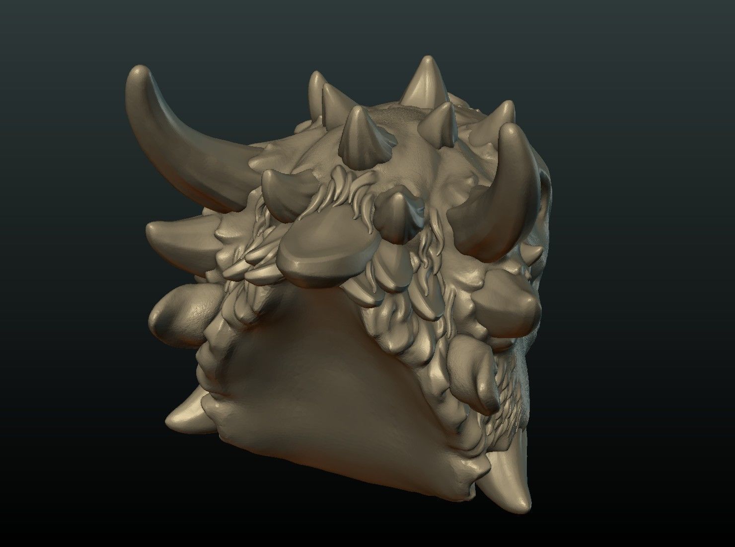 Demon Dragon Head 3D print model_8