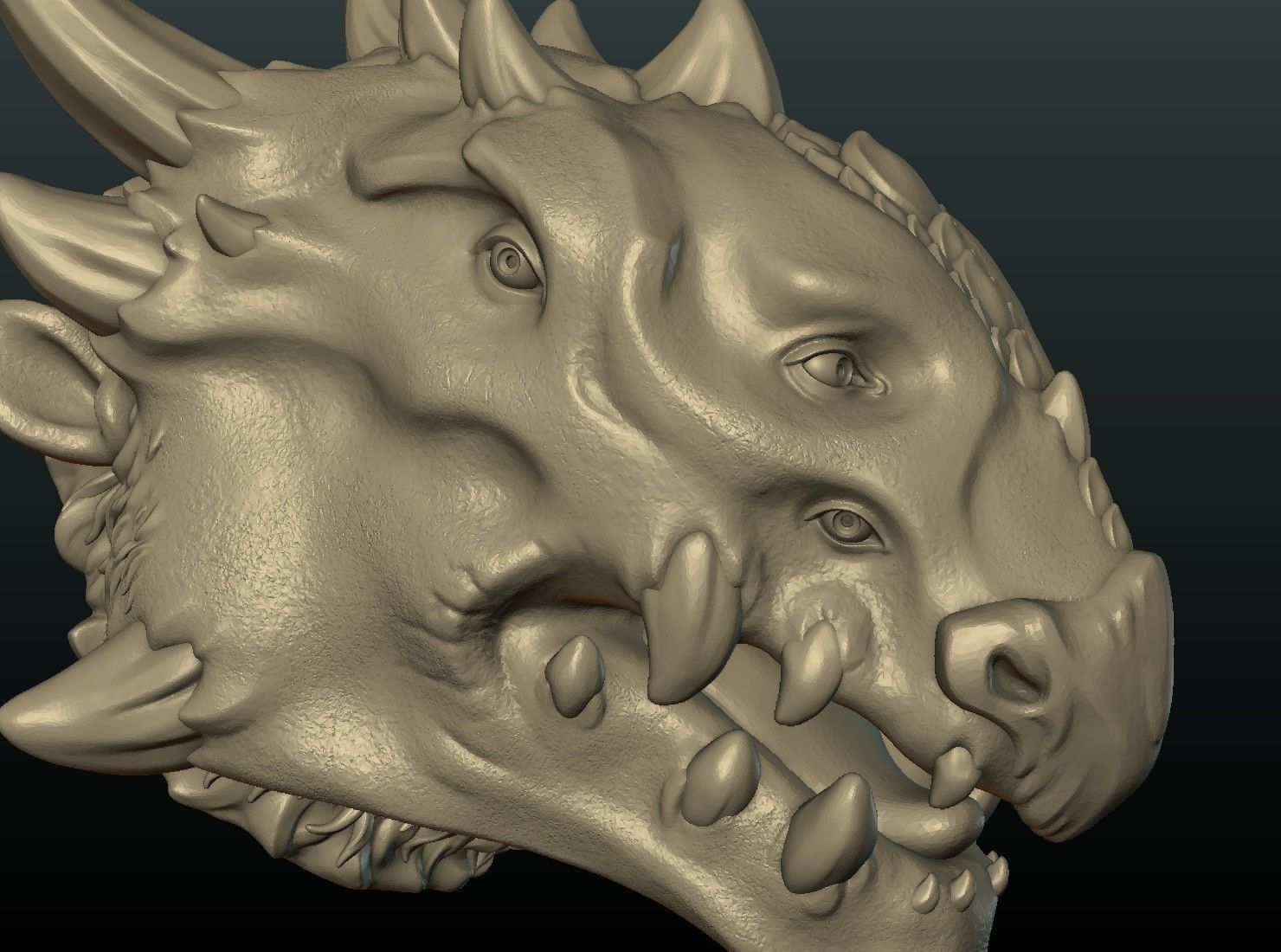 Demon Dragon Head 3D print model_9