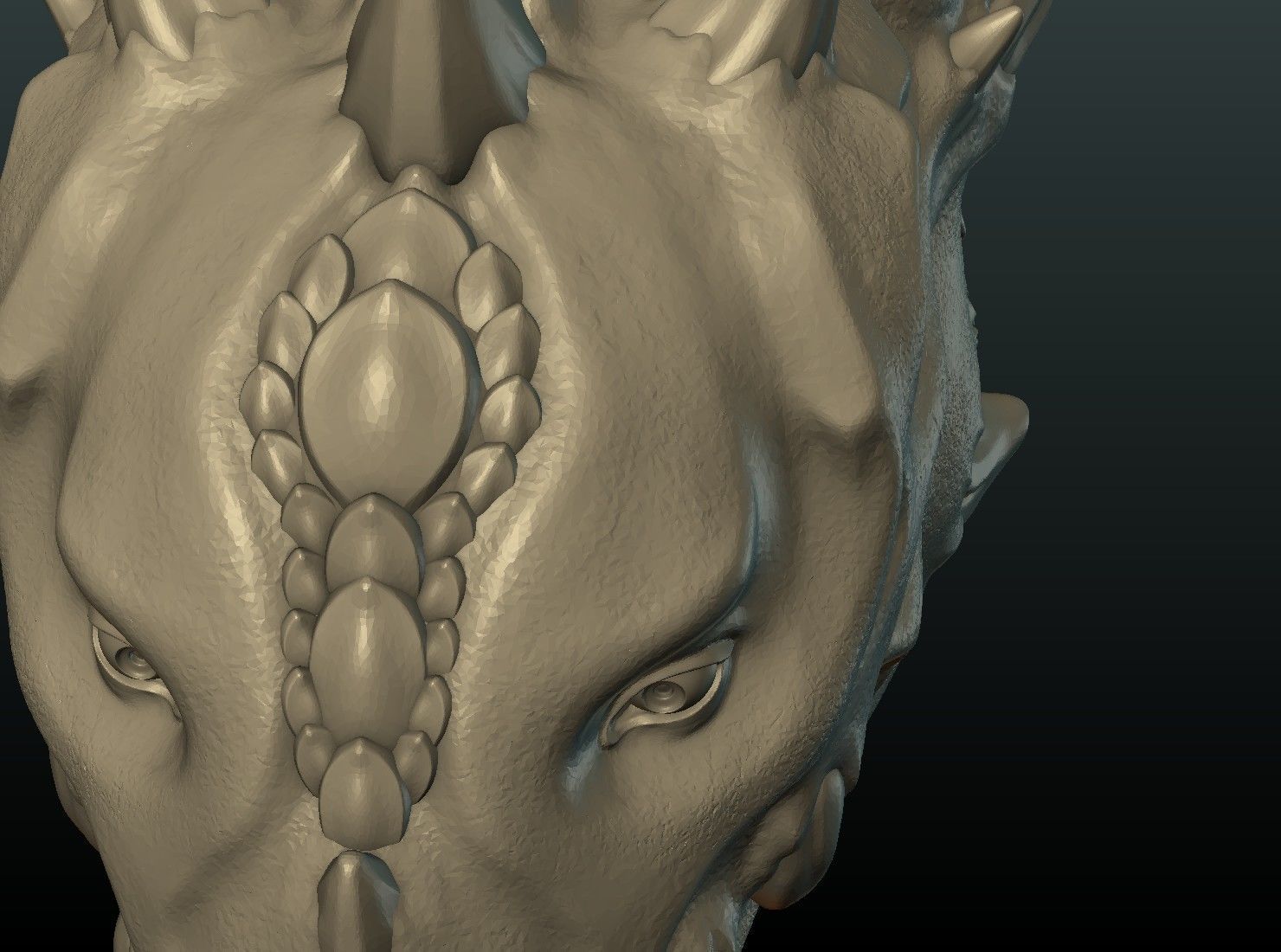 Demon Dragon Head 3D print model_10