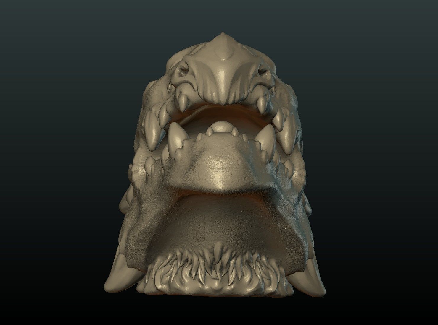 Demon Dragon Head 3D print model_11