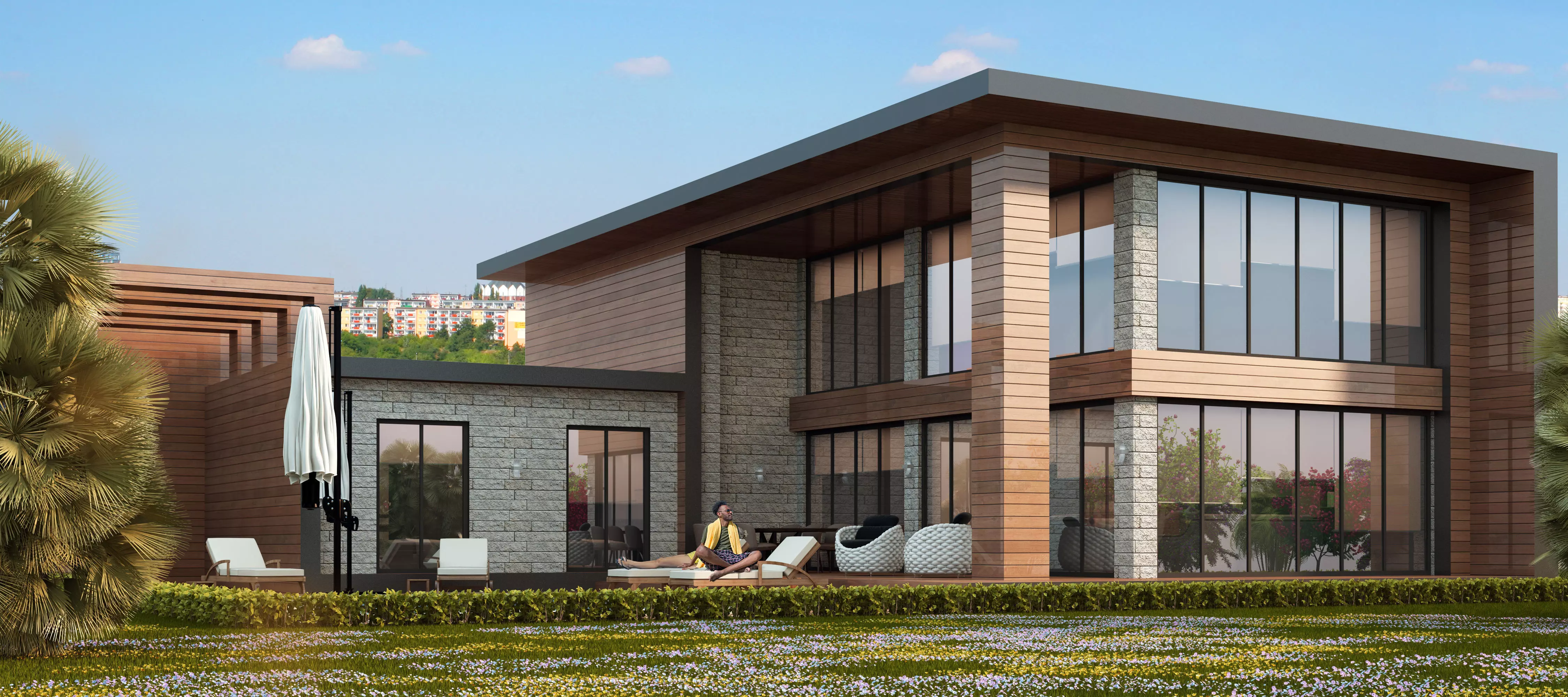 villa with pool 3D model