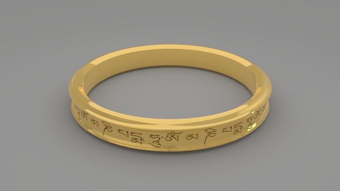 om mani padme hom ring 3D print model