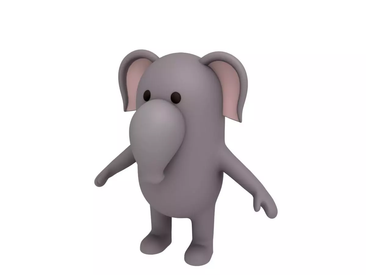 Cartoon Elephant 3D model_0