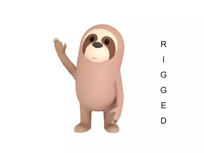 Rigged Cartoon Sloth