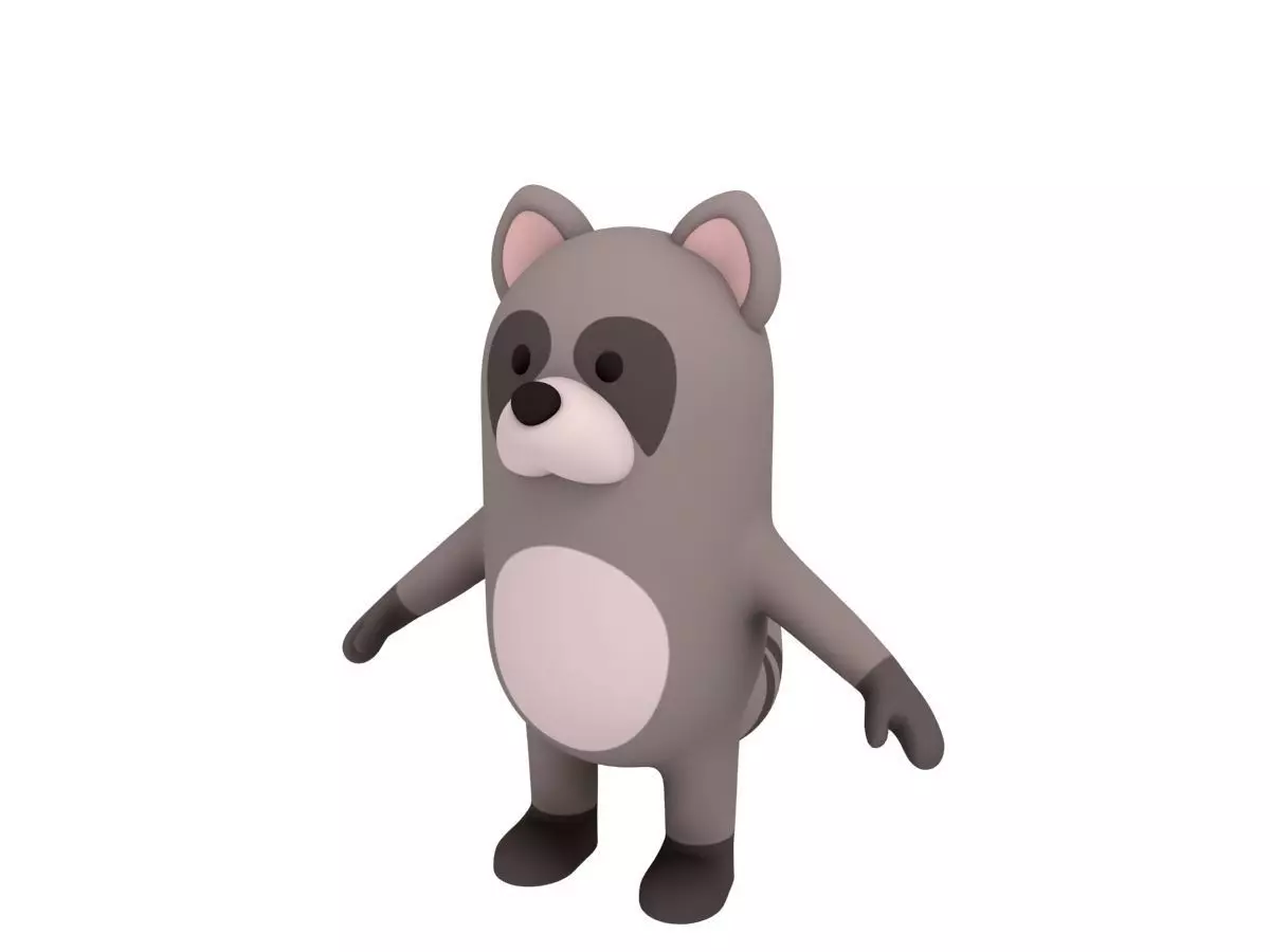 Cartoon Raccoon 3D model_0