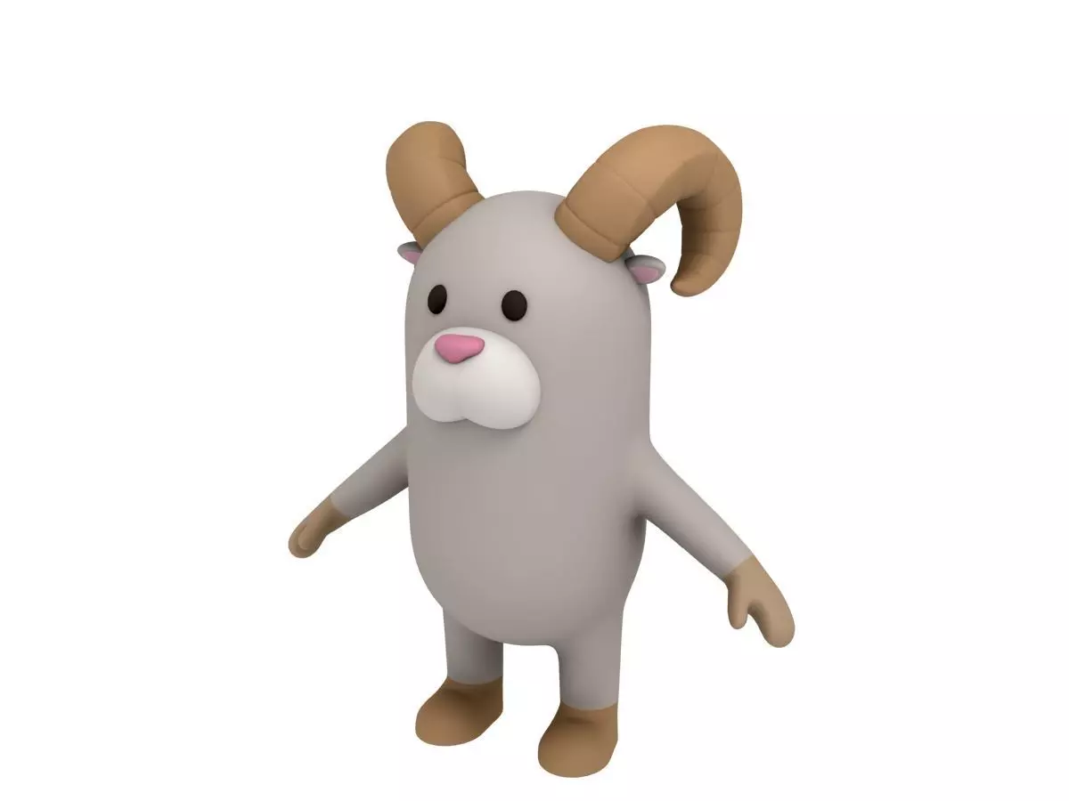 Cartoon Ram 3D model_0