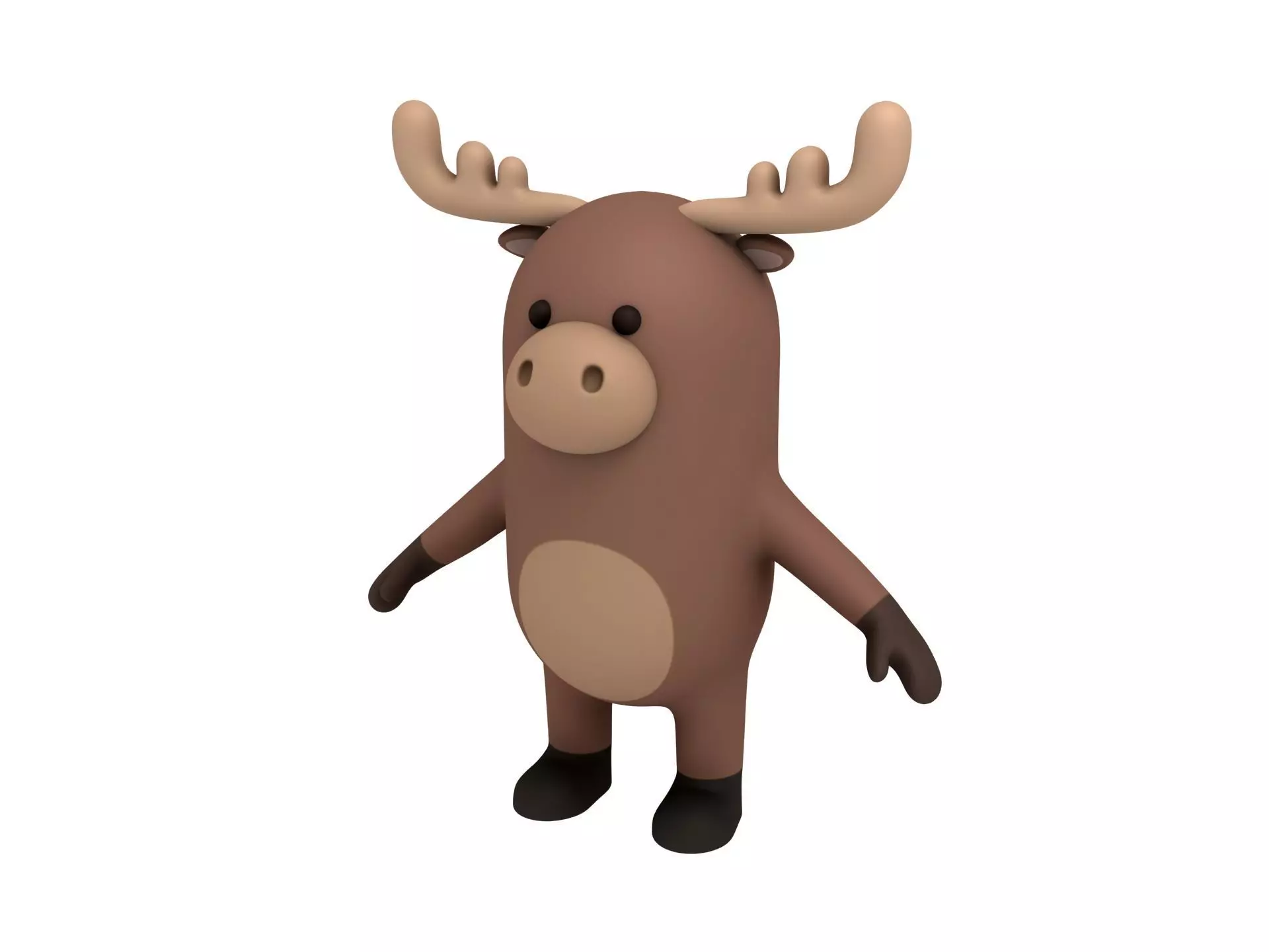 Cartoon Moose 3D model_0