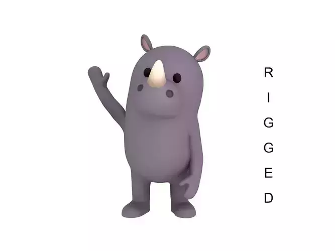 Rigged Cartoon Rhinoceros