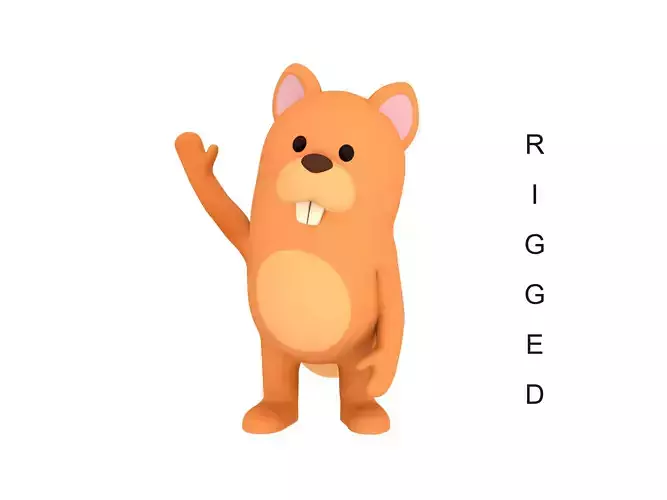 Rigged Cartoon Squirrel 3D model