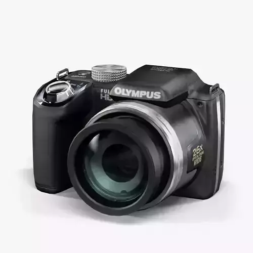 Olympus SP-720UZ bridge digital camera Low-poly 3D model