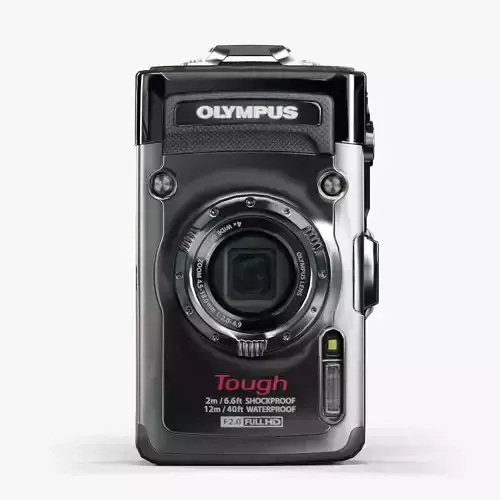 Olympus Tough TG-1 iHS Silver rugged and proof digital camera Low-poly 3D model