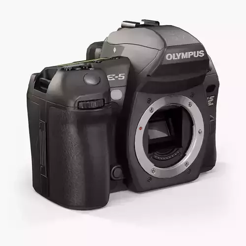 Olympus E-5 body DSLR camera Low-poly 3D model