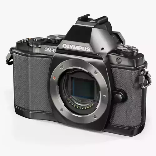 Olympus OM-D E-M5 mirrorless digital camera Low-poly 3D model