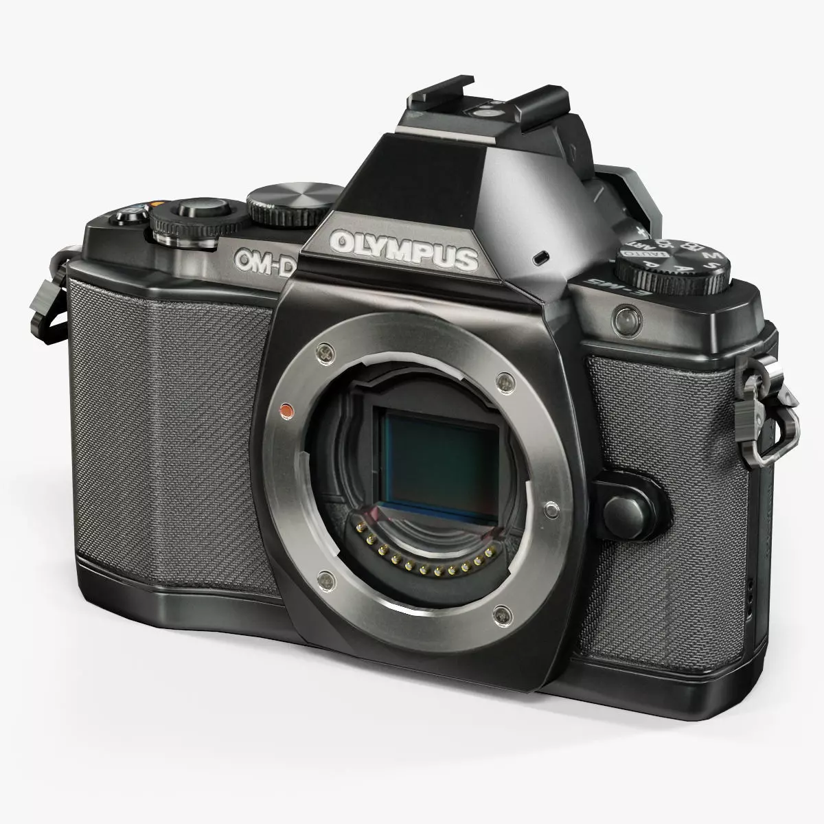 Olympus OM-D E-M5 mirrorless digital camera Low-poly 3D model_0