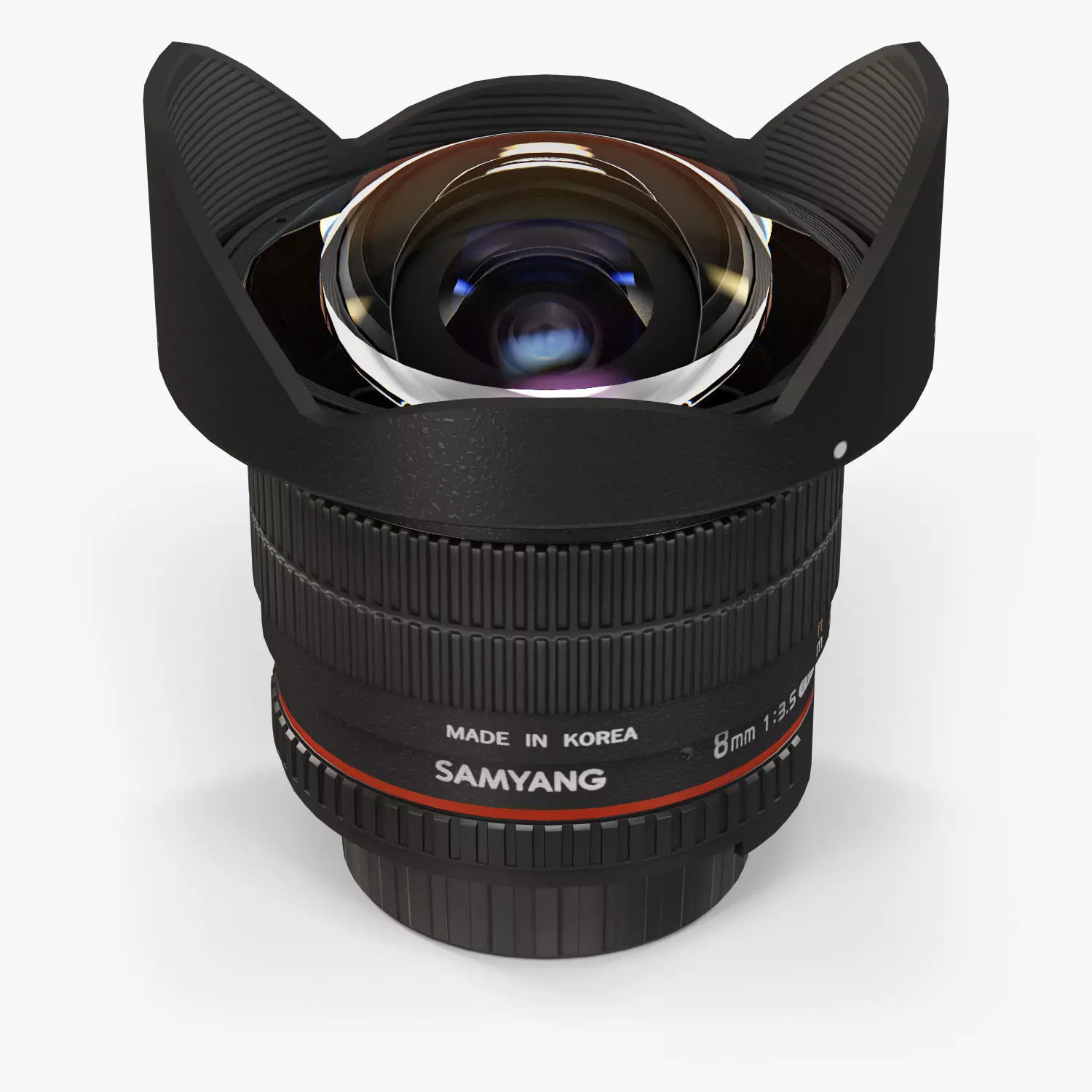 Samyang 8mm  f 3-5 AS IF UMC Fish-eye CS II AE Nikon F Lens Low-poly 3D model_0