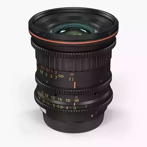 Tokina Cinema ATX 11-16mm T3 Canon EF Lens Low-poly 3D model