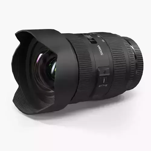 Sigma 12-24mm f 4-5 5-6 II DG HSM Canon AF Lens Low-poly 3D model