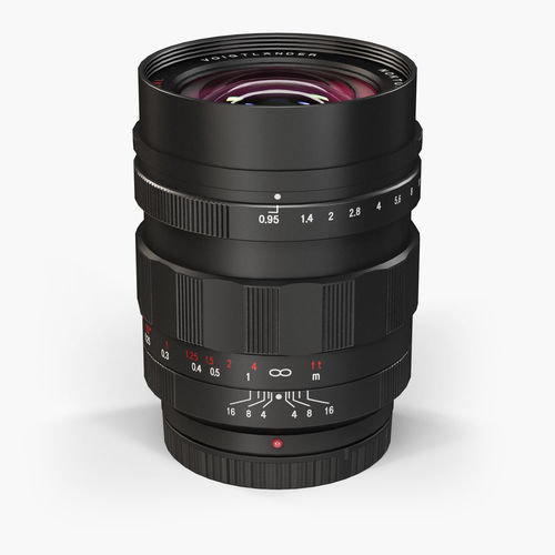 Voigtlander 17-5mm F 0-95 Nokton MFT Lens Low-poly 3D model