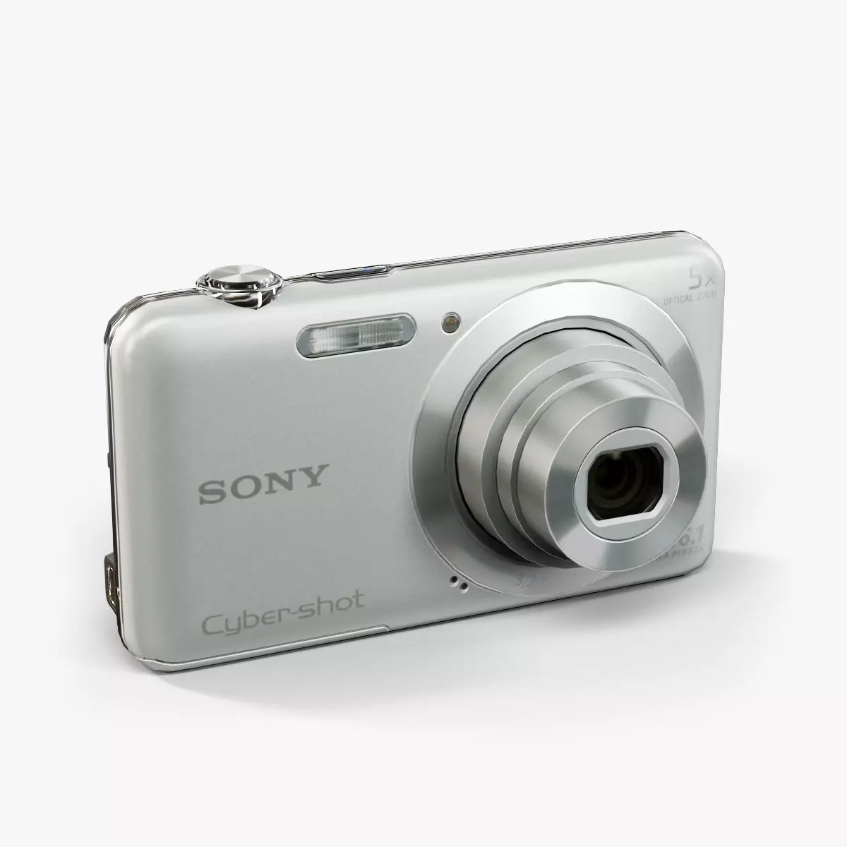 Sony DSC-W710 Silver compact digital camera Low-poly 3D model_0