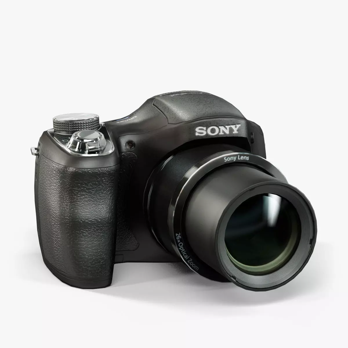 Sony DSC-H200 bridge digital camera Low-poly 3D model_0