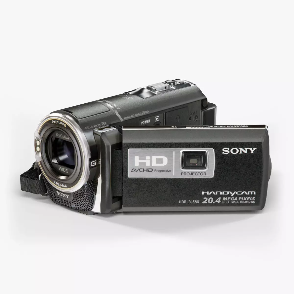 Sony HDR-PJ580 camcorder Low-poly 3D model_0