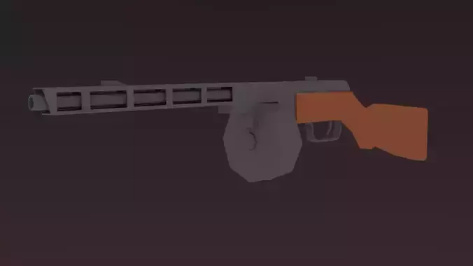 Low-Poly PPSH-41 gun Low-poly 3D model