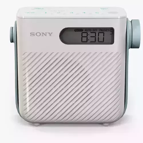 Sony ICF-S80 splash proof shower radio Low-poly 3D model