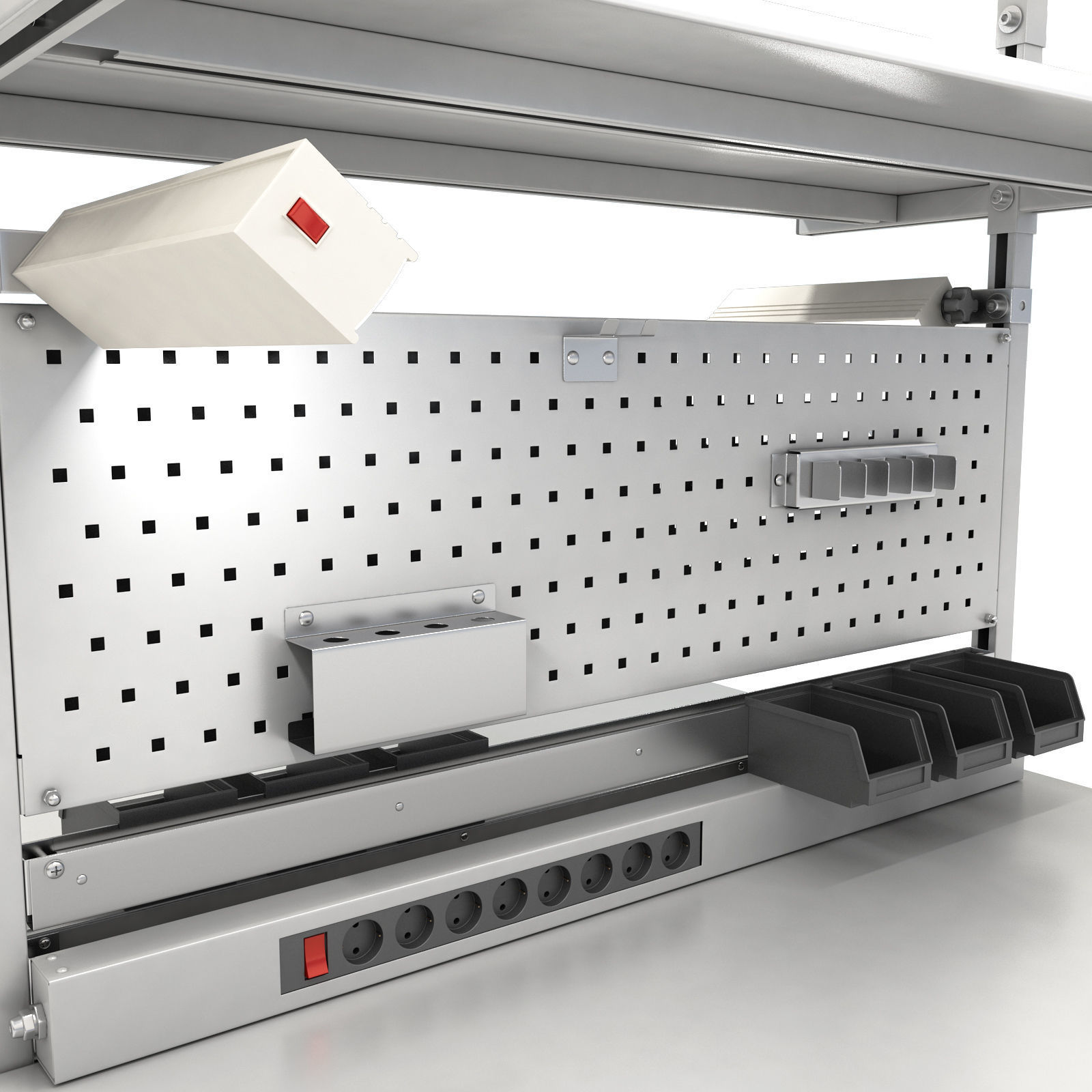 Dual adjustable working table 3D model_8