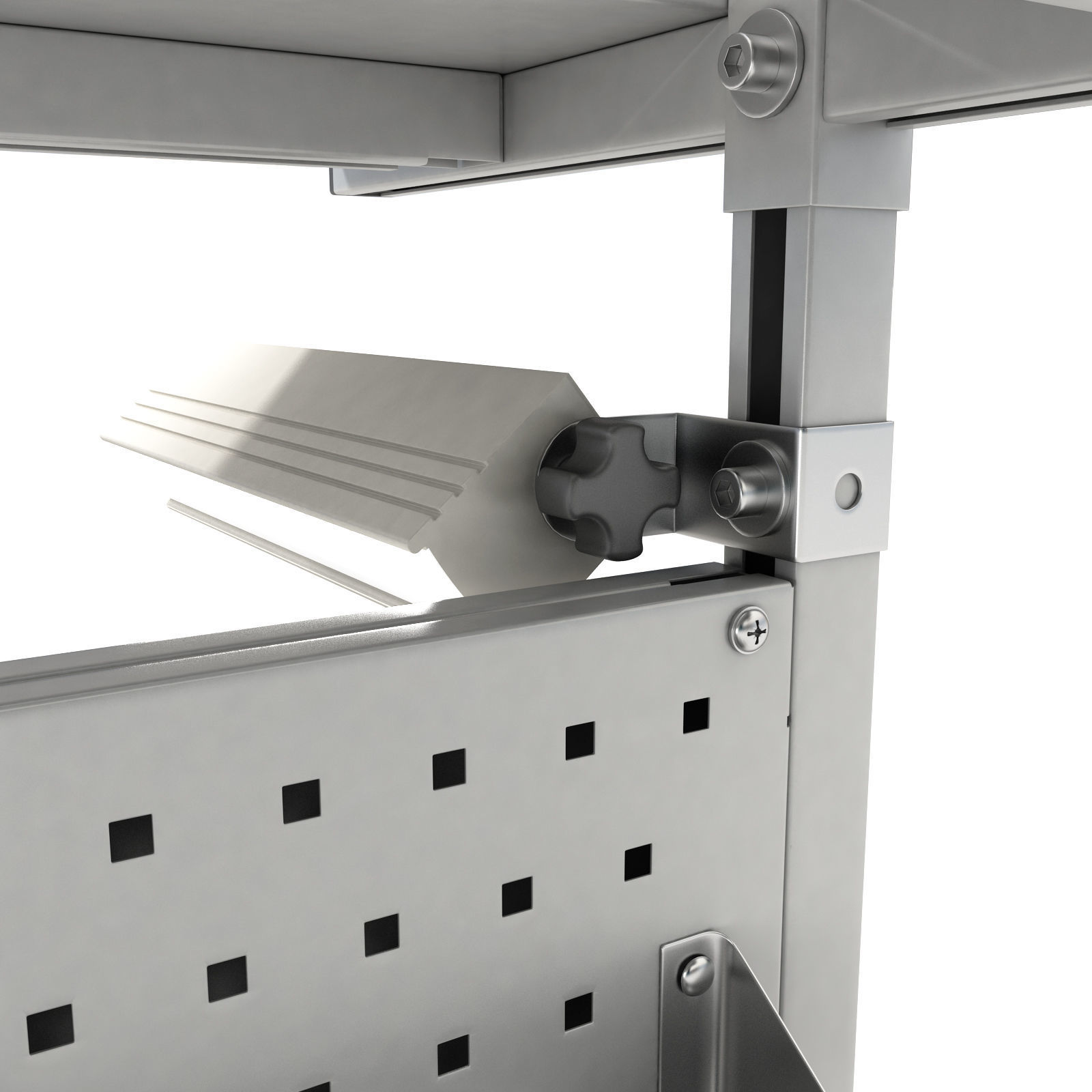 Dual adjustable working table 3D model_7