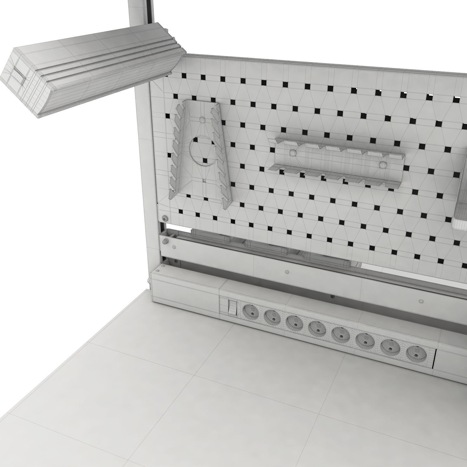 Dual adjustable working table 3D model_18