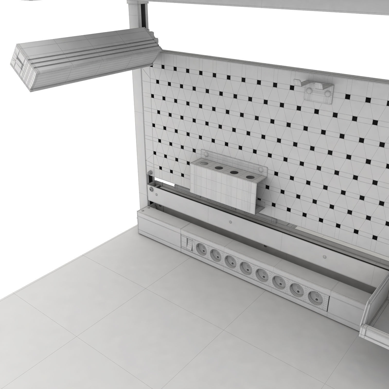 Dual adjustable working table 3D model_17