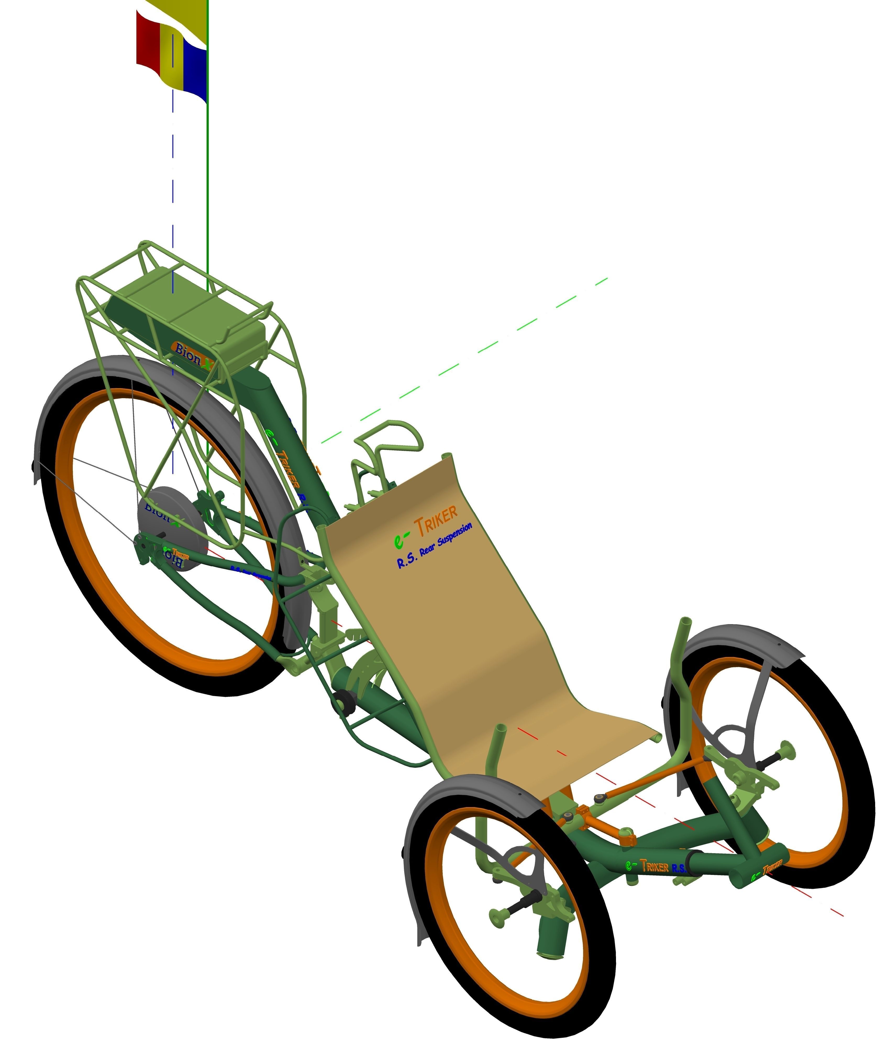 Recumbent Trike with Electric Motor - Triciclu Reclinat cu mo... Free 3D model_1