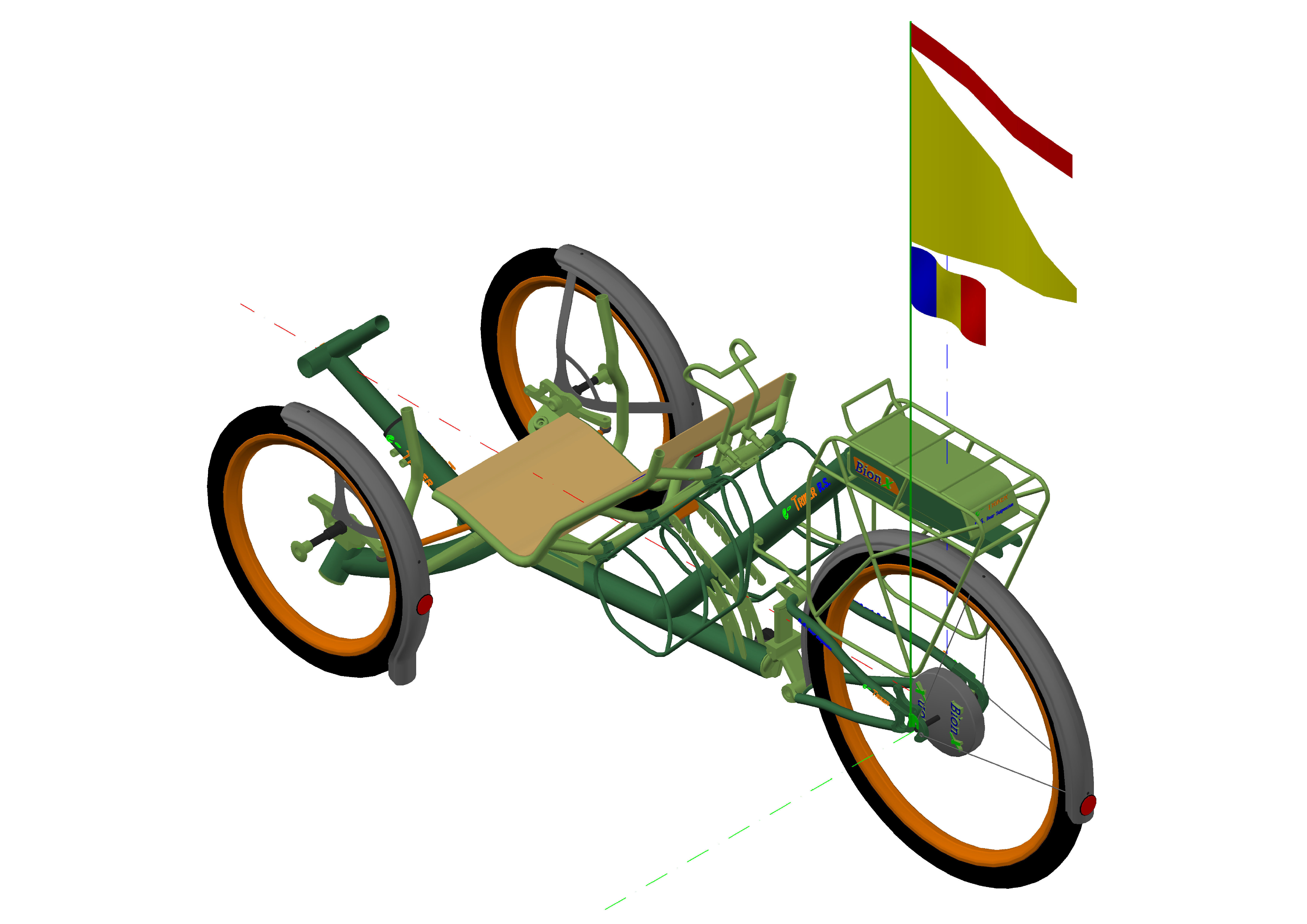Recumbent Trike with Electric Motor - Triciclu Reclinat cu mo... Free 3D model_3