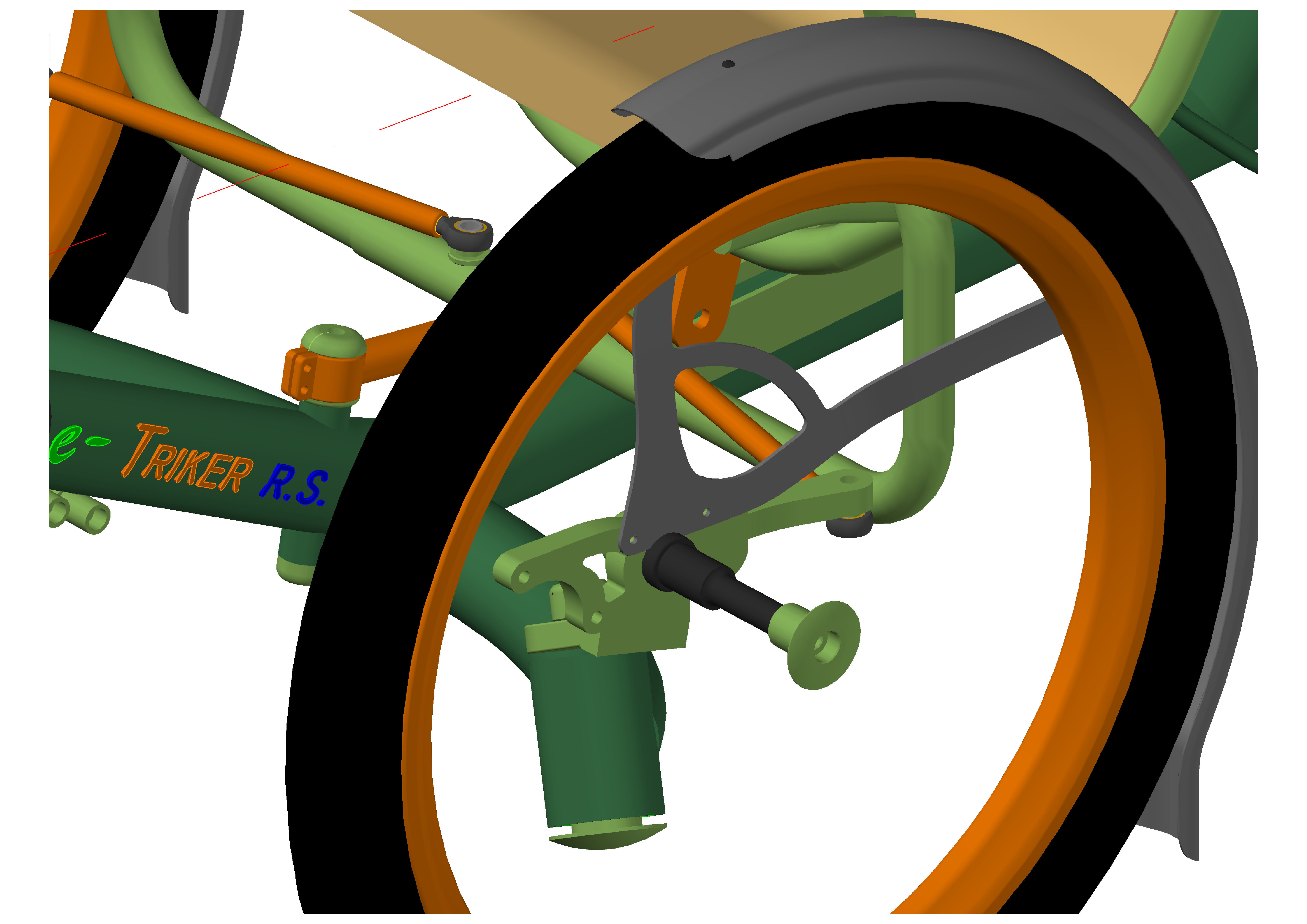 Recumbent Trike with Electric Motor - Triciclu Reclinat cu mo... Free 3D model_12
